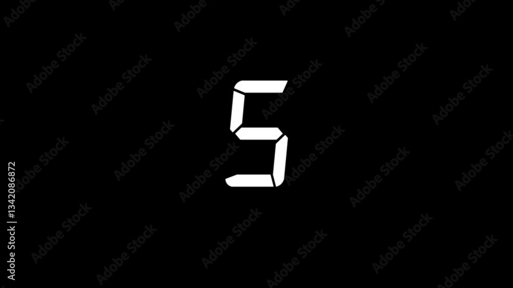 Poster 10 second countdown with white background. 10 seconds countdown timer.old-school monochrome universa