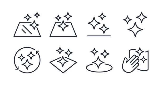 Clean surface editable stroke outline icons set isolated on white background flat vector illustration. Pixel perfect. 64 x 64.