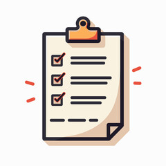 Checklist icon with checkmarks on paper, efficiency and organization