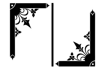 corners and dividers line art silhouette vector illustration