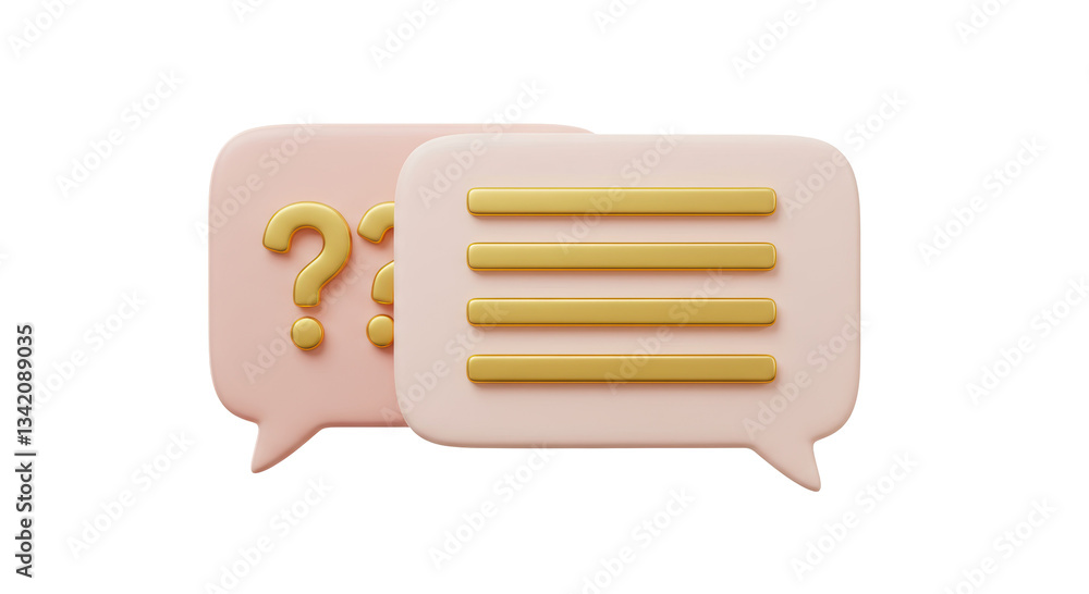 Poster isolated speech bubbles with question and text