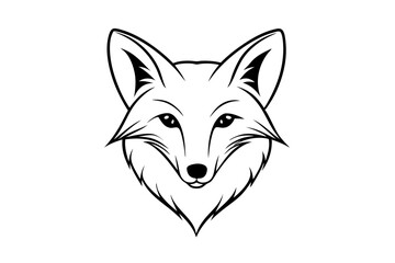 Obraz premium elegant fox head line art silhouette vector illustration