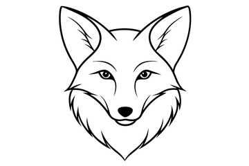 Obraz premium elegant fox head line art silhouette vector illustration