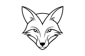 elegant fox head line art silhouette vector illustration