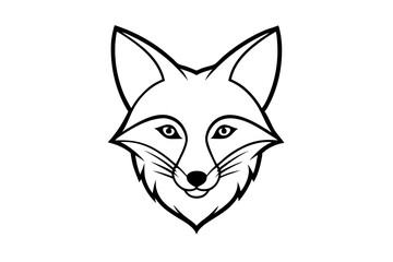 elegant fox head line art silhouette vector illustration