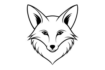 Obraz premium elegant fox head line art silhouette vector illustration