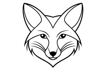 Fototapeta premium elegant fox head line art silhouette vector illustration