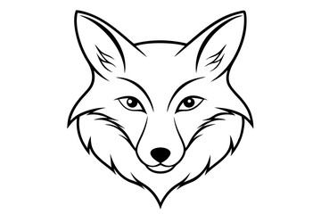 elegant fox head line art silhouette vector illustration