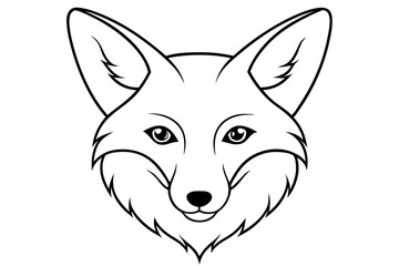 elegant fox head line art silhouette vector illustration
