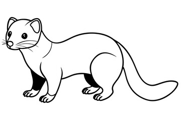 ferret line art silhouette vector illustration