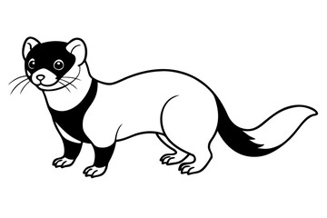 ferret line art silhouette vector illustration