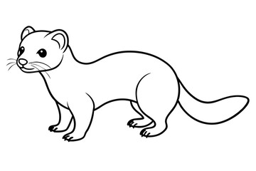 ferret line art silhouette vector illustration
