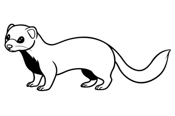 ferret line art silhouette vector illustration