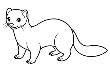 ferret line art silhouette vector illustration