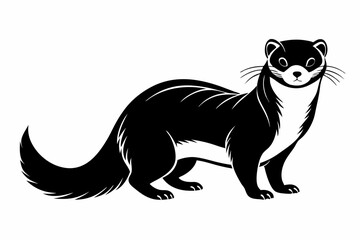 ferret line art silhouette vector illustration