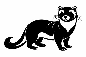 ferret line art silhouette vector illustration