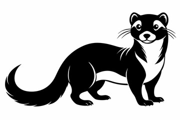 ferret line art silhouette vector illustration