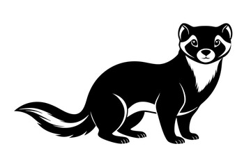 ferret line art silhouette vector illustration