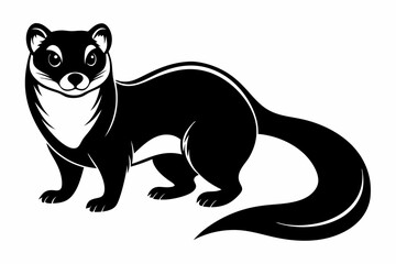 ferret line art silhouette vector illustration