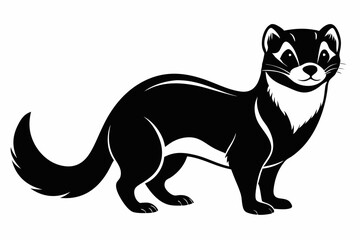Obraz premium ferret line art silhouette vector illustration