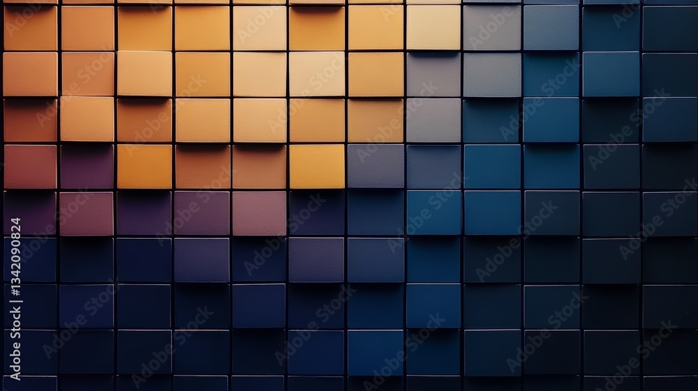 Poster colorful wall made of squares of different colors. the wall is made of squares of different colors, 