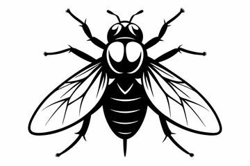 flie line art silhouette vector illustration