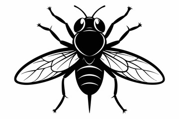 flie line art silhouette vector illustration