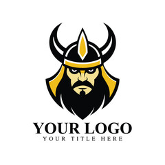 Viking logo vector graphic abstract template