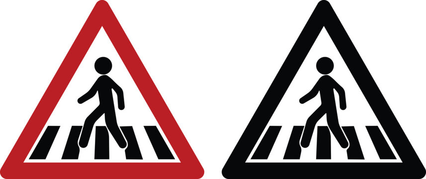 A man walking on a zebra crossing Pedestrian icon in flat set isolated on transparent background