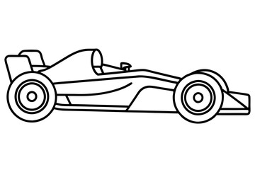 Obraz premium formula one car line art silhouette vector illustration