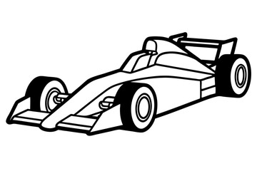 Obraz premium formula one car line art silhouette vector illustration