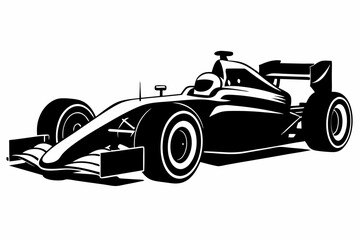Obraz premium formula one car line art silhouette vector illustration