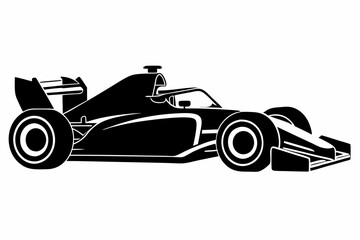 Obraz premium formula one car line art silhouette vector illustration
