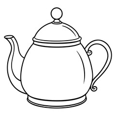 Obraz premium Classic teapot illustration in black and white 