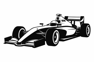 Obraz premium formula one car line art silhouette vector illustration