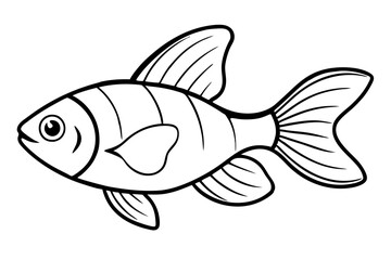 goldfish line art silhouette vector illustration