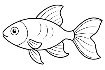 goldfish line art silhouette vector illustration