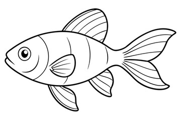 goldfish line art silhouette vector illustration