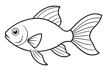 goldfish line art silhouette vector illustration