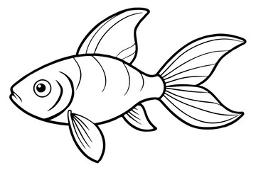 goldfish line art silhouette vector illustration