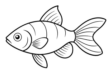 goldfish line art silhouette vector illustration
