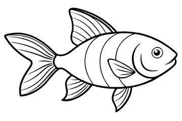 goldfish line art silhouette vector illustration