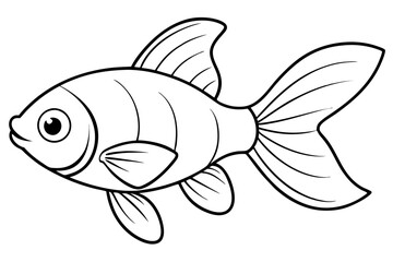 goldfish line art silhouette vector illustration