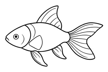 goldfish line art silhouette vector illustration