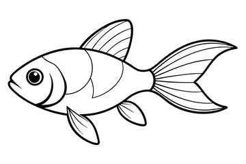 goldfish line art silhouette vector illustration