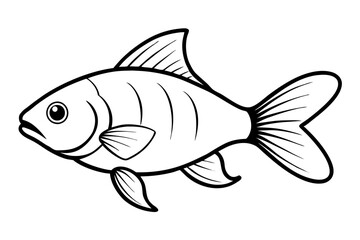 goldfish line art silhouette vector illustration