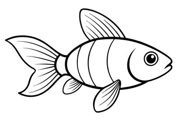 goldfish line art silhouette vector illustration