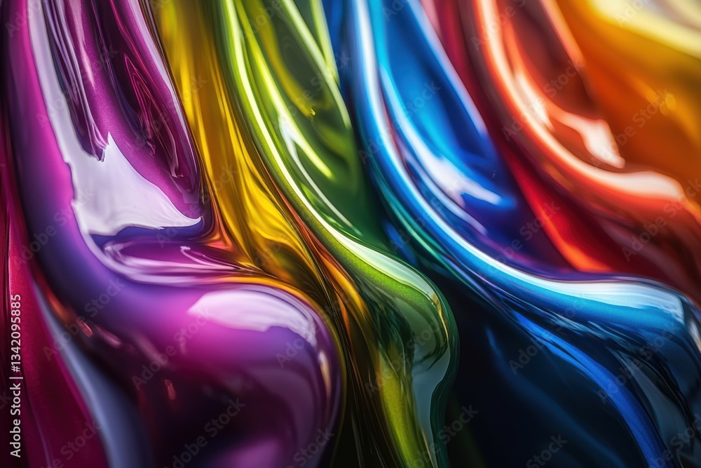 Poster an abstract and mesmerizing display of vibrant colors blending seamlessly, creating a visually stunn