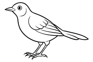 lark bird line art silhouette vector illustration