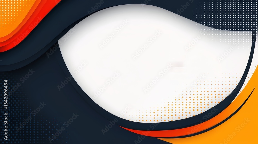 Poster colorful, wavy background with a white background. the background is orange and black. the backgroun